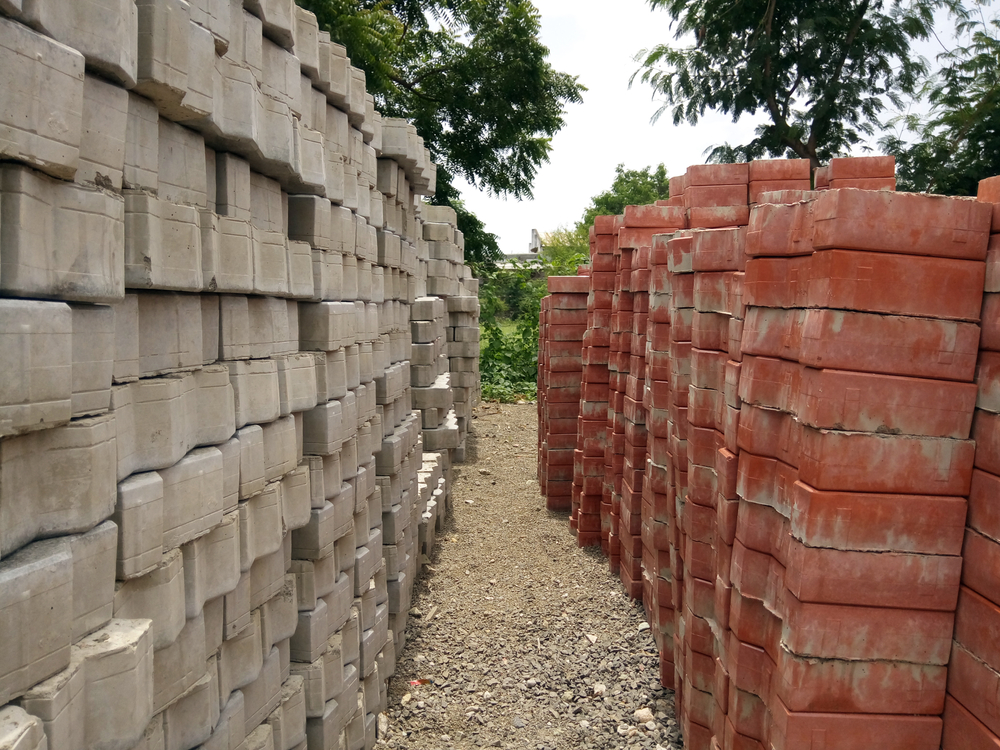 Stacks of decorative concrete pavers in Lakeland, FL
